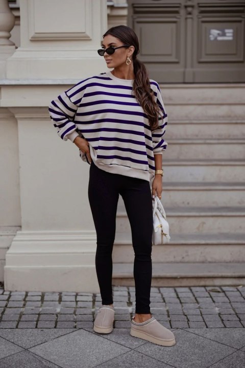 Bluza Damska Model Strel 379830848 Beige/Navy - LaBalancia - uniwersalny