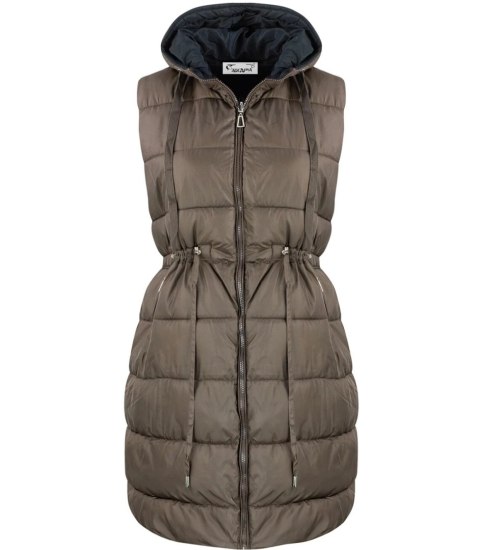 Damski bezrękawnik kamizelka plus size SUZAN (Brązowy)