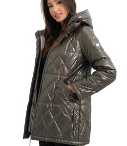 Damski płaszcz przejściowy lekko ocieplany ZOFIA (Zielony)