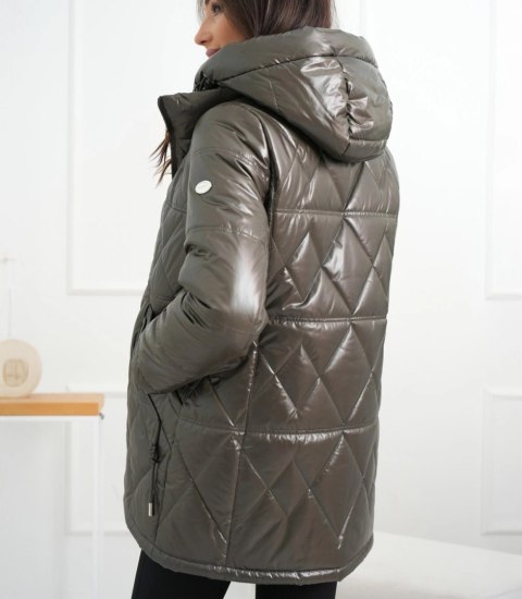 Damski płaszcz przejściowy lekko ocieplany ZOFIA (Zielony)