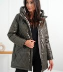 Damski płaszcz przejściowy lekko ocieplany ZOFIA (Zielony)