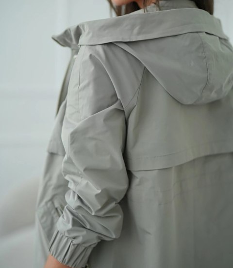 Damski płaszcz trencz przejściowa parka WIKTORIA (Zielony)