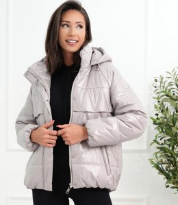 Ocieplana kurtka damska bomberka z pikowaniem JAGNA (Beżowy)