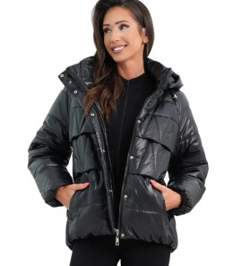 Ocieplana kurtka damska bomberka z pikowaniem JAGNA (Czarny)