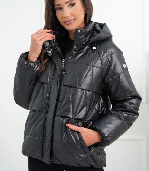 Ocieplana kurtka damska bomberka z pikowaniem JAGNA (Czarny)