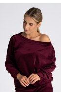 Bluza Damska Model M968 Bordo - Figl - L/XL Bluza Damska Model M968 Bordo - Figl - L/XL
