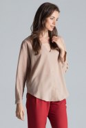 Koszula Damska Model M671 Beige - Figl - L Koszula Damska Model M671 Beige - Figl - L