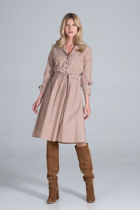 Sukienka Model M838 Beige - Figl - M Sukienka Model M838 Beige - Figl - M