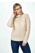 Sweter Damski Model M886 Beige - Figl - uniwersalny Sweter Damski Model M886 Beige - Figl - uniwersalny