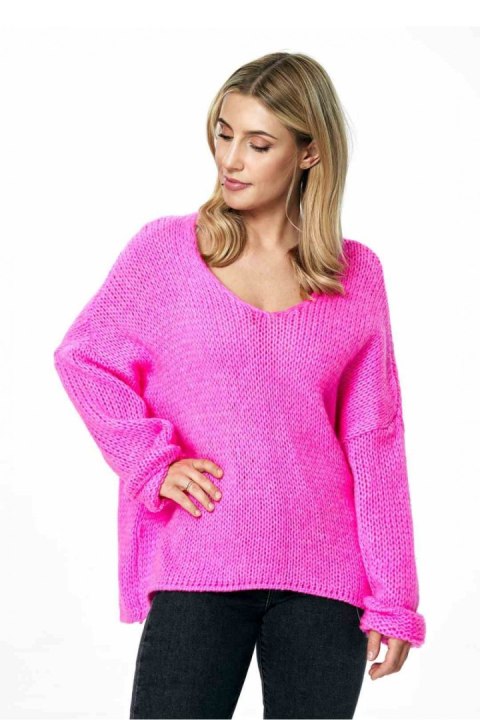 Sweter Damski Model M899 Pink - Figl - uniwersalny Sweter Damski Model M899 Pink - Figl - uniwersalny