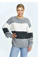 Sweter Damski Model M906 Grey - Figl - uniwersalny Sweter Damski Model M906 Grey - Figl - uniwersalny