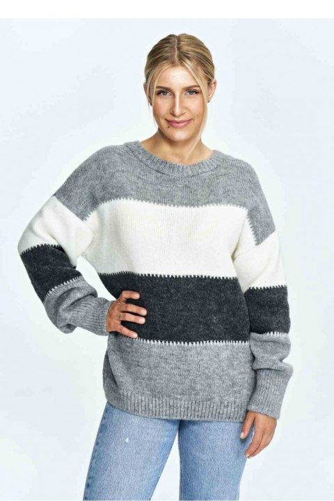 Sweter Damski Model M906 Grey - Figl - uniwersalny Sweter Damski Model M906 Grey - Figl - uniwersalny