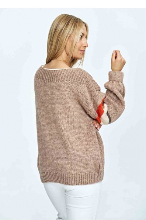 Sweter Damski Model M909 Brown - Figl - uniwersalny Sweter Damski Model M909 Brown - Figl - uniwersalny