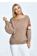 Sweter Damski Model M909 Brown - Figl - uniwersalny Sweter Damski Model M909 Brown - Figl - uniwersalny