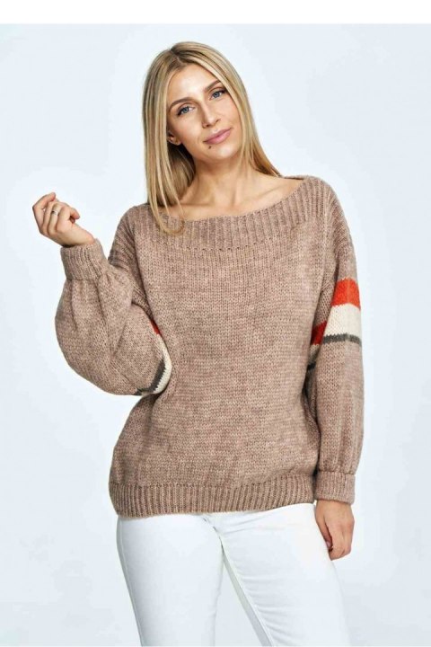 Sweter Damski Model M909 Brown - Figl - uniwersalny Sweter Damski Model M909 Brown - Figl - uniwersalny
