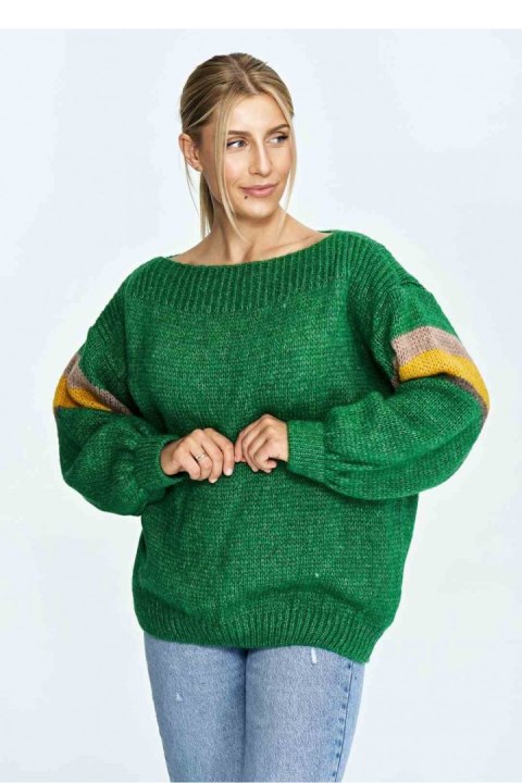 Sweter Damski Model M909 Green - Figl - uniwersalny Sweter Damski Model M909 Green - Figl - uniwersalny