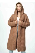 Sweter Kardigan Model M884 Light Brown - Figl - uniwersalny Sweter Kardigan Model M884 Light Brown - Figl - uniwersalny