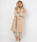 Damski długi luźny płaszcz oversizowy CINDY (Beżowy)