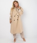 Damski długi luźny płaszcz oversizowy CINDY (Beżowy)