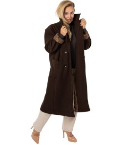 Damski długi luźny płaszcz oversizowy CINDY (Brązowy)