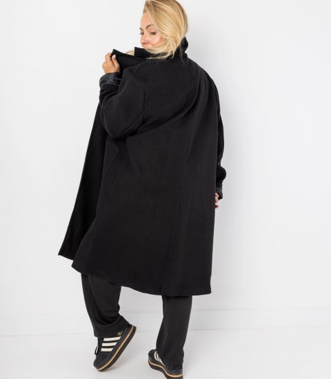 Damski długi luźny płaszcz oversizowy CINDY (Czarny)