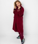 Damski długi luźny płaszcz oversizowy CINDY (Czerwony)
