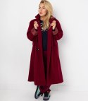 Damski długi luźny płaszcz oversizowy CINDY (Czerwony)