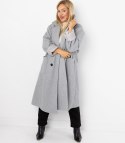 Damski długi luźny płaszcz oversizowy CINDY (Szary)