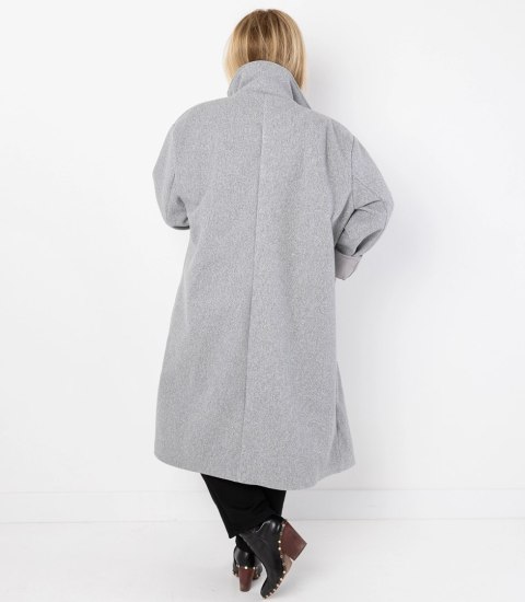 Damski długi luźny płaszcz oversizowy CINDY (Szary)