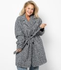 Damski płaszcz miś boucle'owa tkanina TEDDY (Szary)