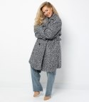 Damski płaszcz miś boucle'owa tkanina TEDDY (Szary)