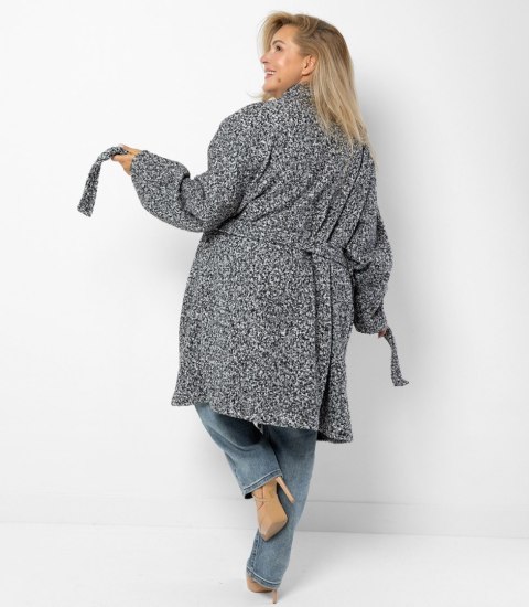 Damski płaszcz miś boucle'owa tkanina TEDDY (Szary)