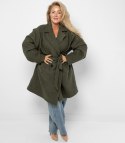 Damski płaszcz miś boucle'owa tkanina TEDDY (Zielony)
