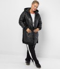Długa kurtka z pikowaniem i rozcięciami po bokach ROMA PLUS SIZE (Czarny)