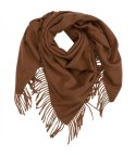 Jednokolorowy szal szlik chusta z frędzlami GRACE (Brązowy)