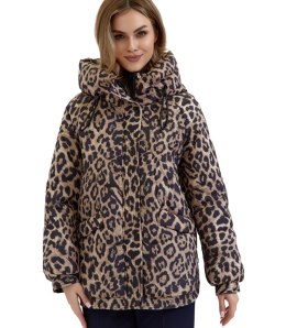 Kurtka zimowa damska pikowana z kapturem KORNELIA (Wielokolorowy)