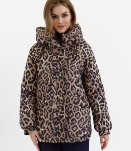 Kurtka zimowa damska pikowana z kapturem KORNELIA (Wielokolorowy)