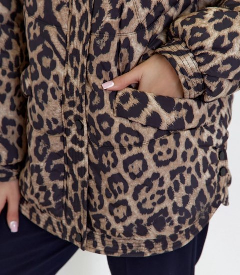 Kurtka zimowa damska pikowana z kapturem KORNELIA (Wielokolorowy)