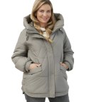 Kurtka zimowa damska pikowana z kapturem KORNELIA (Zielony)