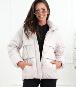 Ocieplana kurtka damska bomberka z pikowaniem JAGNA (Beżowy)