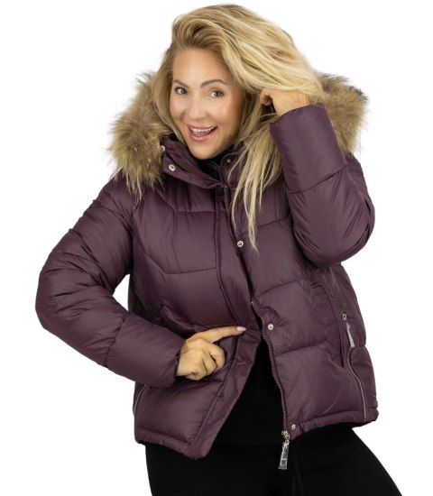 Ciepła kurtka zimowa dłuższa bomberka WINTER QUEEN (Czerwony)