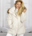 Ciepła kurtka zimowa trapezowy krój COCO (Biały)