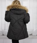 Ciepła kurtka zimowa trapezowy krój COCO (Czarny)