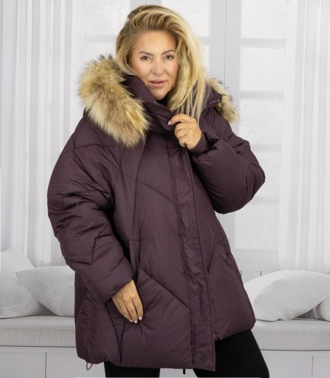 Ciepła kurtka zimowa trapezowy krój COCO (Czerwony)