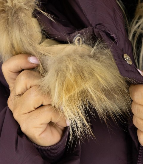 Ciepła kurtka zimowa trapezowy krój COCO (Czerwony)