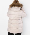 Ciepła kurtka zimowa z kapturem z futerkiem URBAN EXPLORER PLUS SIZE (Beżowy)