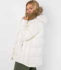 Ciepła kurtka zimowa z kapturem z futerkiem URBAN EXPLORER PLUS SIZE (Biały)