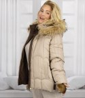 Ciepła kurtka zimowa z ozdobnymi pomponami SHAKIRA (Beżowy)