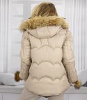 Ciepła kurtka zimowa z ozdobnymi pomponami SHAKIRA (Beżowy)