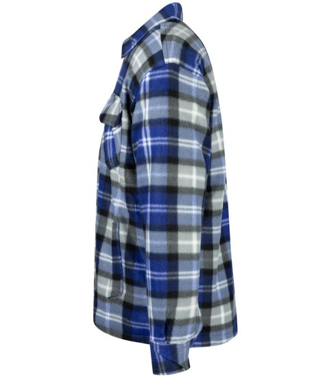 Ciepła polarowa koszula męska w kratę ocieplana futerkiem (Szary || Niebieski)